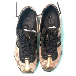 COACH KATE SHOES KHAKI/BRONZE SIZE 8